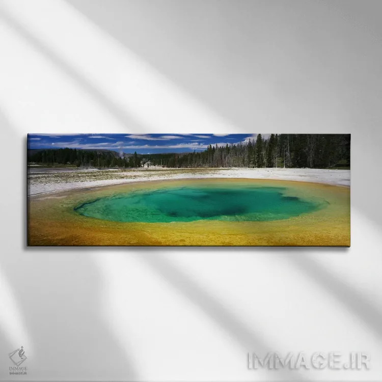 تابلو Upper Geyser Basin, Yellowstone National Park, Wyoming, USA,استخــر زیبایی، منطقه چشمههای آبگرم بالا، پارک ملی یلواستون، وایومینگ، آمریکا اثر پانورامیک ایمجز (استودیو عکاسی عریض) - نمای روبهرو روی دیوار