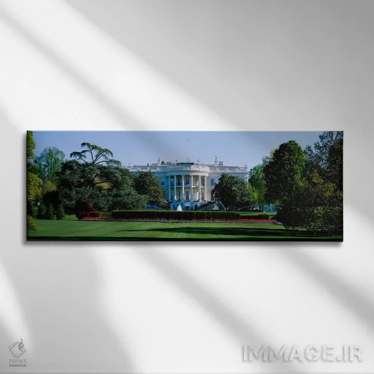 تابلو Washington DC, USA,چمن در جلوی ساختمان دولتی، کاخ سفید، واشینگتن دیسی، آمریکا اثر پانورامیک ایمجز (استودیو عکاسی عریض) - نمای روبهرو روی دیوار