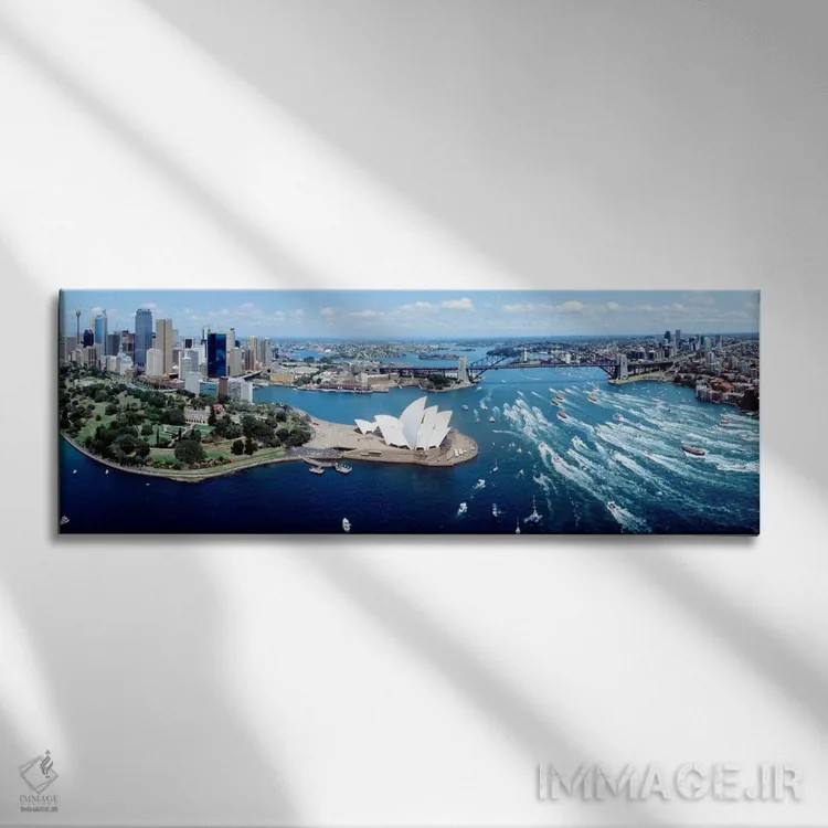 تابلو Sydney, aerial,استرالیا، سیدنی، نمای هوایی اثر پانورامیک ایمجز (استودیو عکاسی عریض) - نمای روبهرو روی دیوار