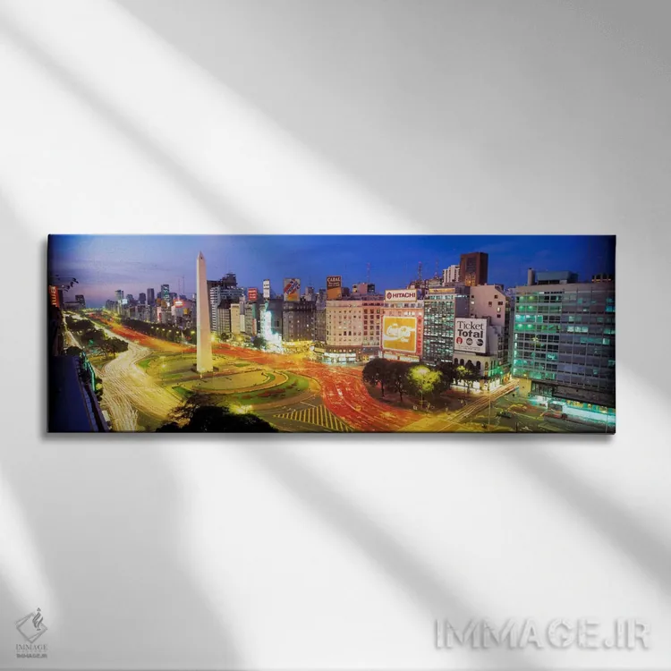 تابلو Plaza de la Republica, Buenos Aires, Argentina,ابلیسک بوئنوس آیرس، میدان جمهوری، بوئنوس آیرس، آرژانتین اثر پانورامیک ایمجز (استودیو عکاسی عریض) - نمای روبهرو روی دیوار