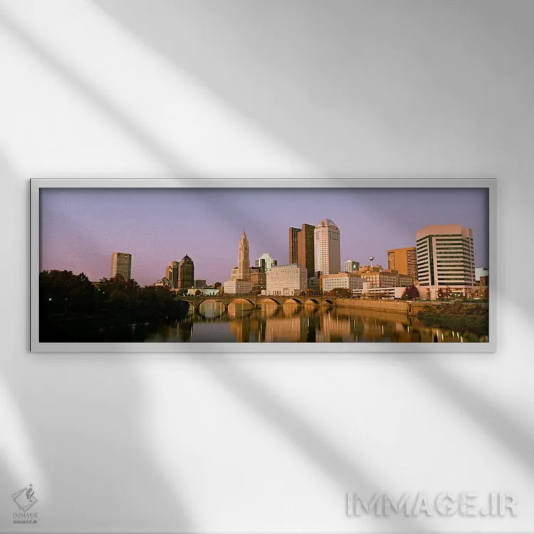 تابلو رودخانه سایوتو، کلمبوس، اوهایو، آمریکا اثر پانورامیک ایمجز (استودیو عکاسی عریض) - نمای قابدار سفید