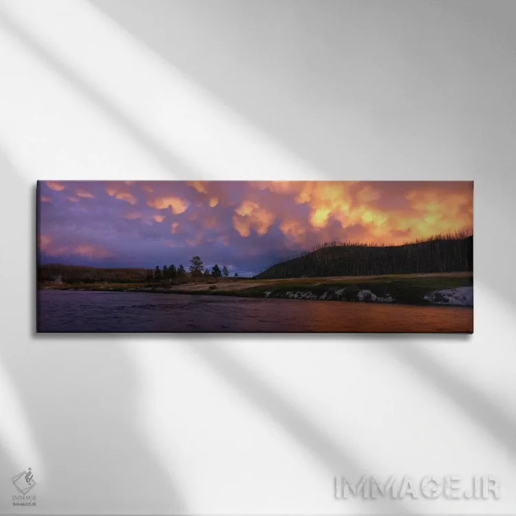تابلو رودخانه فایرهول، پارک ملی یلواستون، وایومینگ، ایالات متحده اثر پانورامیک ایمجز (استودیو عکاسی عریض) - نمای روبهرو روی دیوار