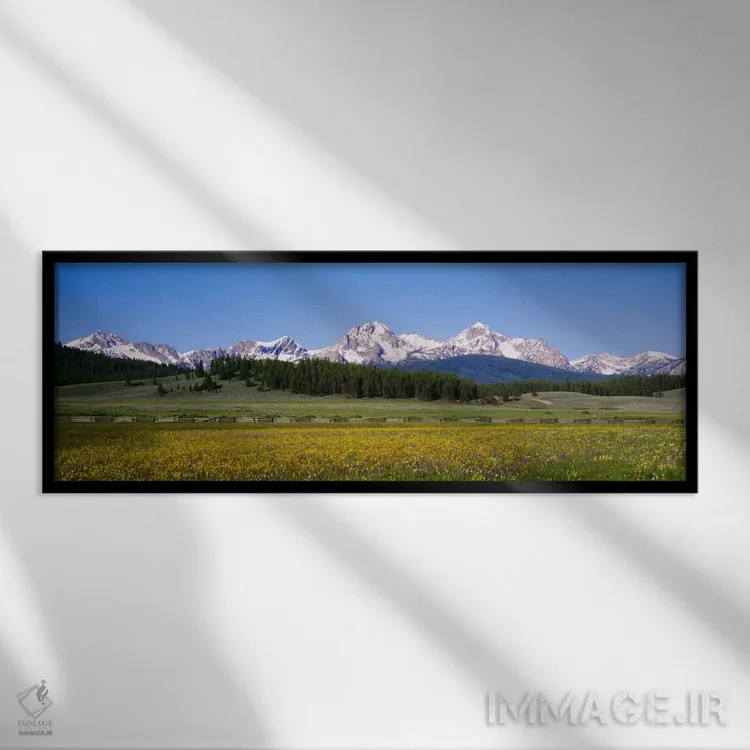 تابلو Sawtooth Wilderness, Sawtooth National Recreation Area, Idaho, USA,رشتهکوه ساوتوث، منطقه بیابانی ساوتوث، منطقه تفریحی ملی ساوتوث، آیداهو، ایالات متحده اثر پانورامیک ایمجز (استودیو عکاسی عریض) - نمای قابدار مشکی