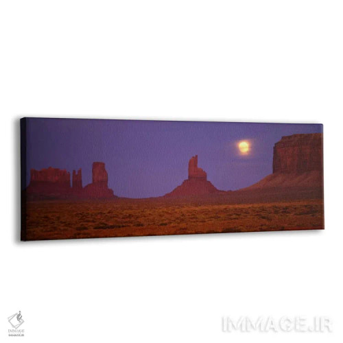 تابلو Navajo Nation, Arizona, USA,ماه کامل بر فراز دره مونیومنت، سرخپوستان ناواهو، آریزونا، ایالات متحده اثر پانورامیک ایمجز (استودیو عکاسی عریض) - نمای پرسپکتیو محصول