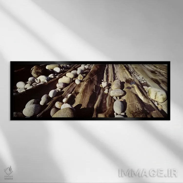 تابلو Pemaquid, Massachusetts, USA,نمای نزدیک از سنگها، پمکوئید، ماساچوست، آمریکا اثر پانورامیک ایمجز (استودیو عکاسی عریض) - نمای قابدار مشکی