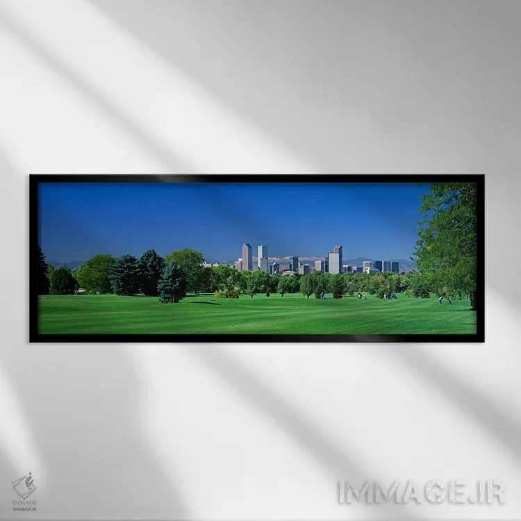 تابلو Denver, Colorado, USA,منظره آسماننما در روز، دنور، کلرادو، ایالات متحده اثر پانورامیک ایمجز (استودیو عکاسی عریض) - نمای قابدار مشکی