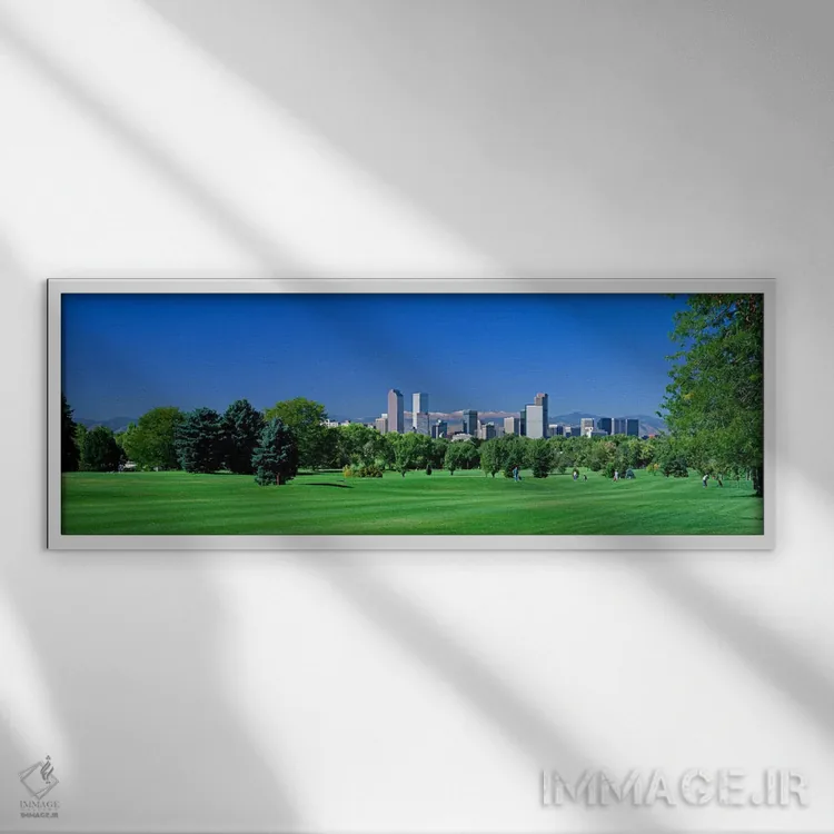 تابلو Denver, Colorado, USA,منظره آسماننما در روز، دنور، کلرادو، ایالات متحده اثر پانورامیک ایمجز (استودیو عکاسی عریض) - نمای قابدار سفید