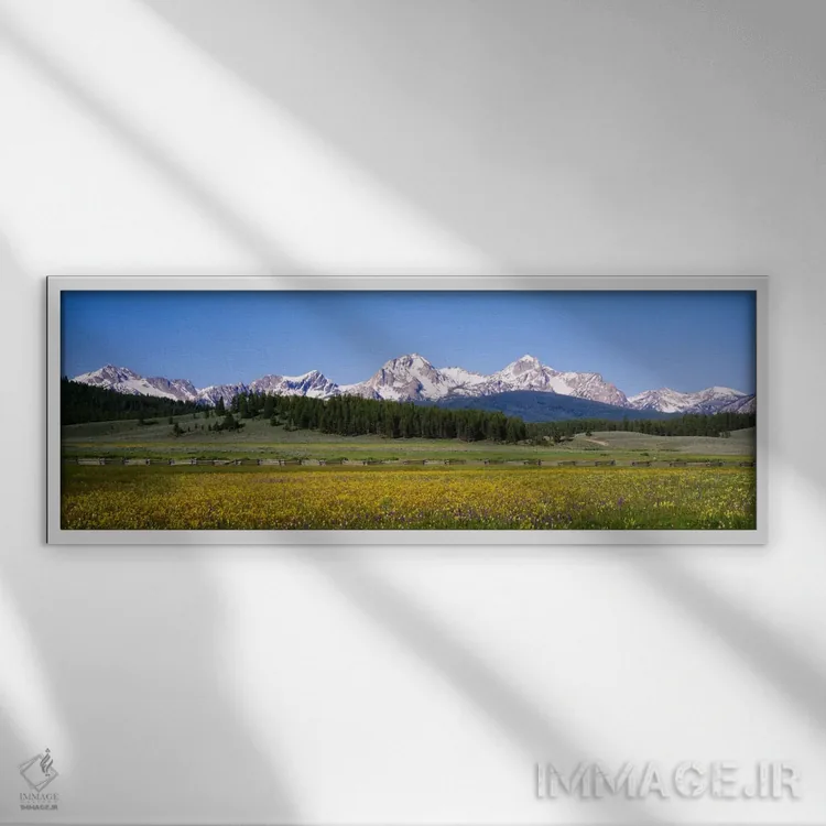 تابلو Sawtooth Wilderness, Sawtooth National Recreation Area, Idaho, USA,رشتهکوه ساوتوث، منطقه بیابانی ساوتوث، منطقه تفریحی ملی ساوتوث، آیداهو، ایالات متحده اثر پانورامیک ایمجز (استودیو عکاسی عریض) - نمای قابدار سفید