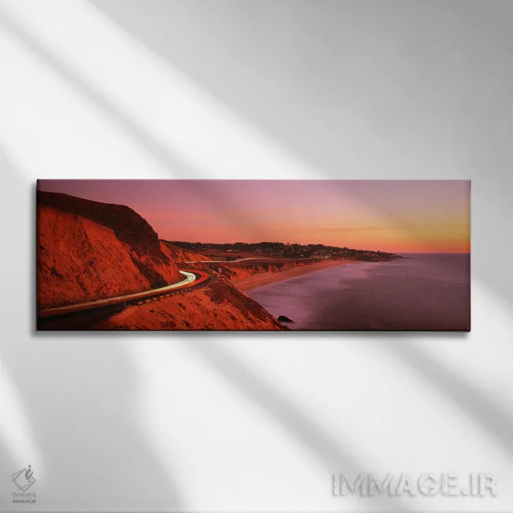 تابلو California, USA,محو شدگی حرکتی در منظره ساحلی هنگام غروب، کالیفرنیا، آمریکا اثر پانورامیک ایمجز (استودیو عکاسی عریض) - نمای روبهرو روی دیوار