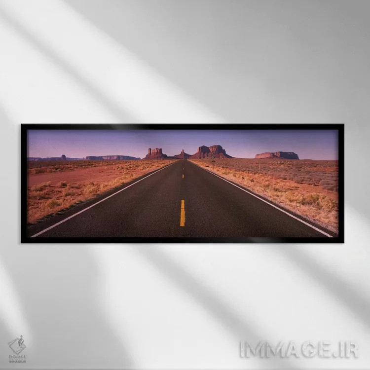 تابلو جاده دره مانیومنت، آریزونا، آمریکا اثر پانورامیک ایمجز (استودیو عکاسی عریض) - نمای قابدار مشکی
