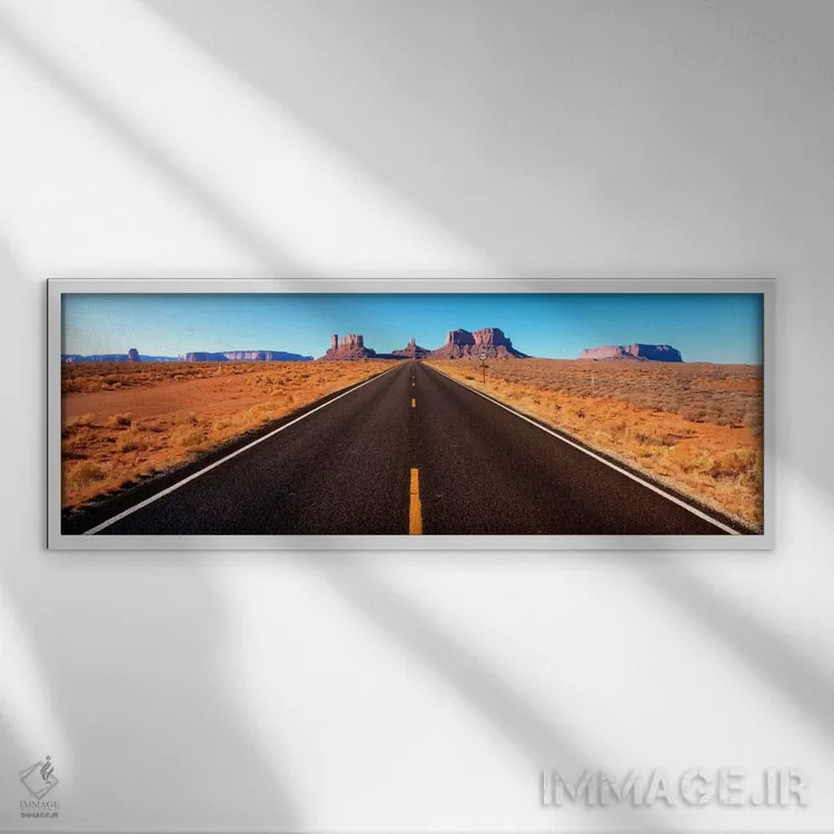 تابلو Navajo Nation, Utah, USA,منظره دره مانیومنت از جاده ۱۶۳ آمریکا، ملت ناواهو، یوتا، آمریکا اثر پانورامیک ایمجز (استودیو عکاسی عریض) - نمای قابدار سفید
