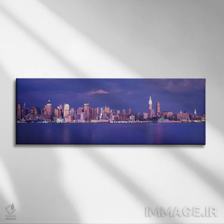 تابلو NYC, New York City, New York State, USA,رودخانه هادسون، نیویورک سیتی، ایالت نیویورک، آمریکا اثر پانورامیک ایمجز (استودیو عکاسی عریض) - نمای روبهرو روی دیوار