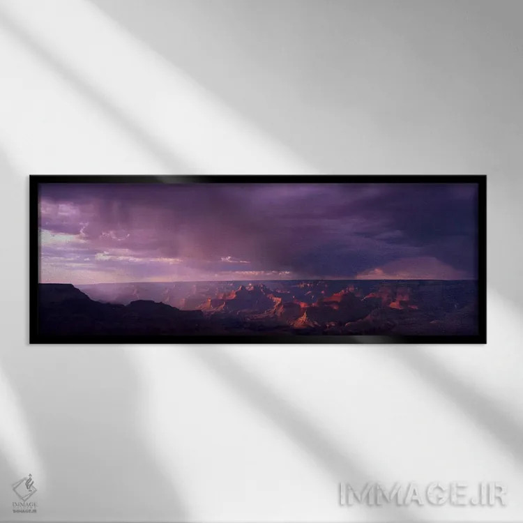 تابلو Arizona, USA,ابرهای توفانی بر فراز پارک ملی گرند کنیون، آریزونا، آمریکا اثر پانورامیک ایمجز (استودیو عکاسی عریض) - نمای قابدار مشکی