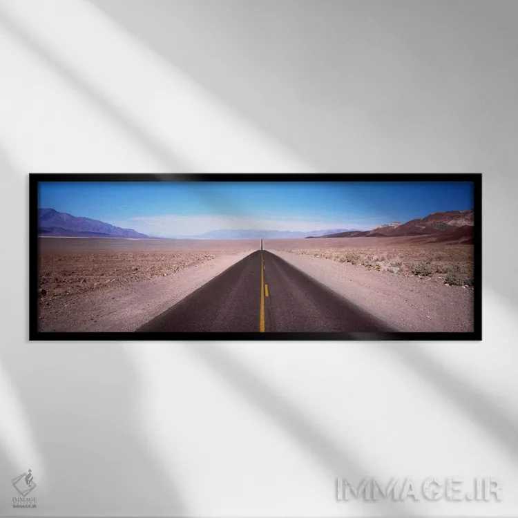 تابلو Death Valley National Park,چشمانداز دره خشک کنار جاده ۱۹۰ ایالت کالیفرنیا، پارک ملی دره مرگ اثر پانورامیک ایمجز (استودیو عکاسی عریض) - نمای قابدار مشکی
