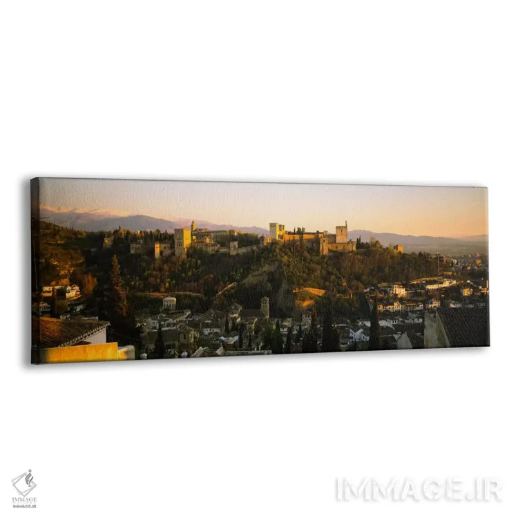 تابلو Granada, Andalusia, Spain,منظره عصرگاهی الحمرا، گرانادا، آندلس، اسپانیا اثر پانورامیک ایمجز (استودیو عکاسی عریض) - نمای پرسپکتیو محصول