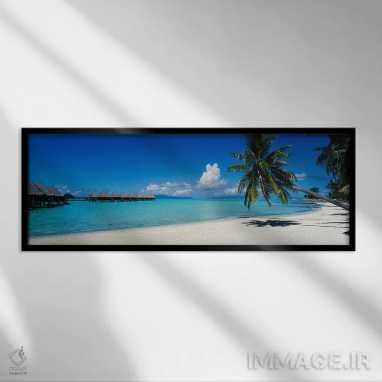 تابلو Society Islands, French Polynesia,منظره استوایی، جزایر سوسایتی، پلینزی فرانسه اثر پانورامیک ایمجز (استودیو عکاسی عریض) - نمای قابدار مشکی
