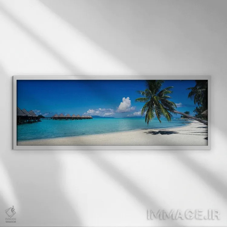 تابلو Society Islands, French Polynesia,منظره استوایی، جزایر سوسایتی، پلینزی فرانسه اثر پانورامیک ایمجز (استودیو عکاسی عریض) - نمای قابدار سفید