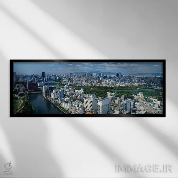 تابلو رود نیایا، اوزاکا، ژاپن اثر پانورامیک ایمجز (استودیو عکاسی عریض) - نمای قابدار مشکی