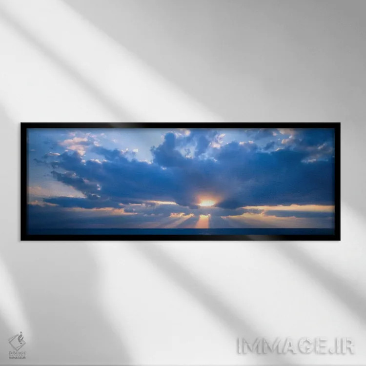تابلو غروب ابری آسمانی بر فراز خلیج مکزیک اثر پانورامیک ایمجز (استودیو عکاسی عریض) - نمای قابدار مشکی