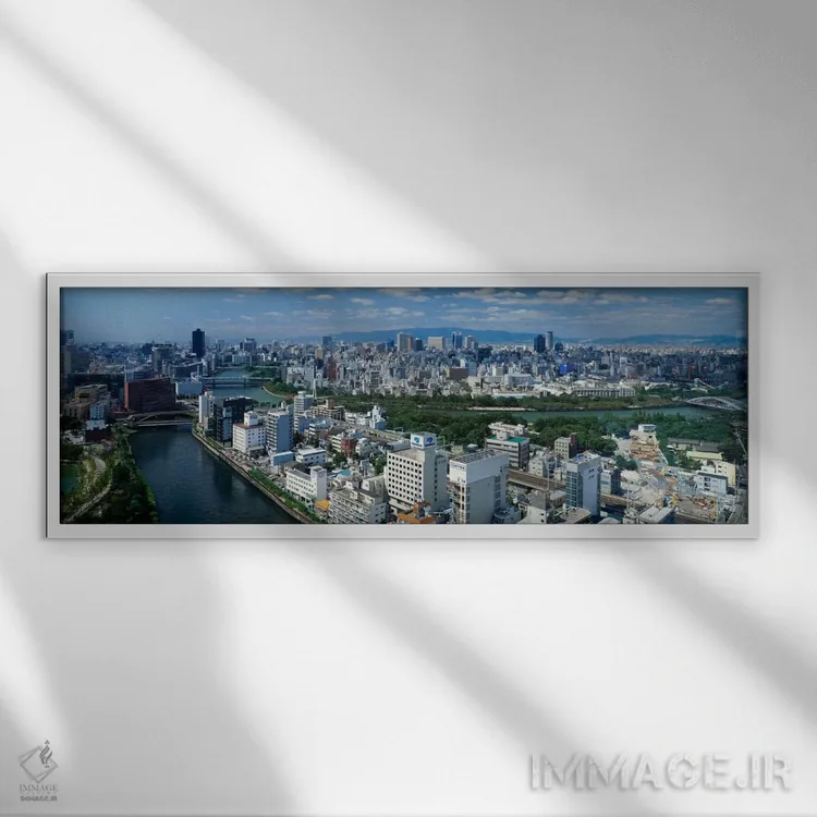 تابلو رود نیایا، اوزاکا، ژاپن اثر پانورامیک ایمجز (استودیو عکاسی عریض) - نمای قابدار سفید