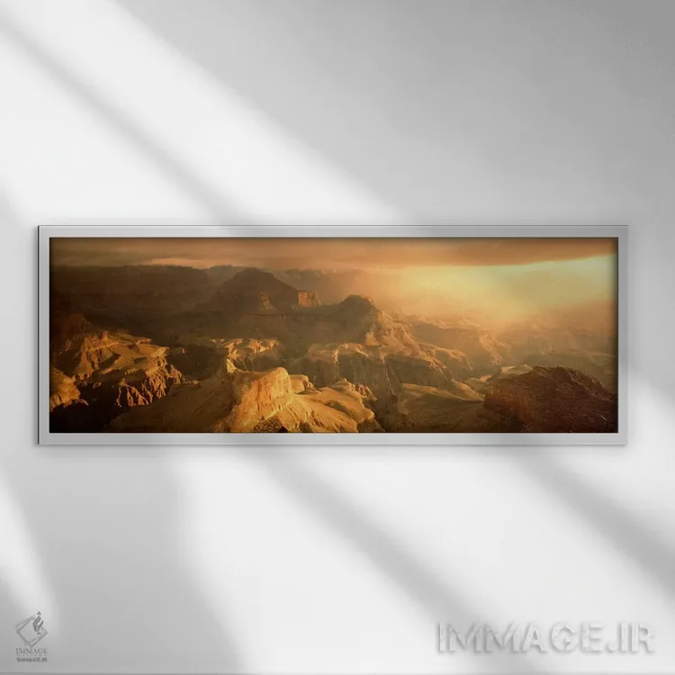 تابلو طلوع آفتاب، هوپی پوینت، پارک ملی گرند کنیون، آریزونا، آمریکا اثر پانورامیک ایمجز (استودیو عکاسی عریض) - نمای قابدار سفید