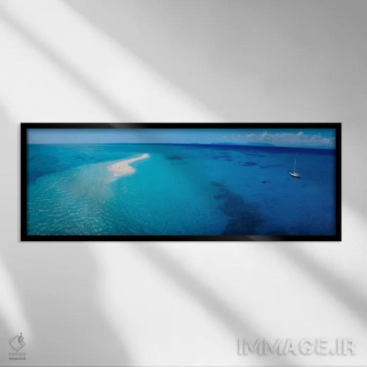 تابلو Queensland, Australia,دیوار بزرگ مرجانی، کوئینزلند، استرالیا اثر پانورامیک ایمجز (استودیو عکاسی عریض) - نمای قابدار مشکی