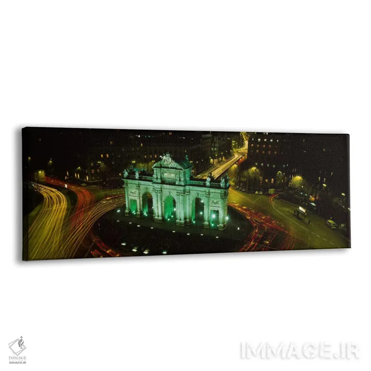 تابلو Plaza de la Independencia, Madrid, Spain,نمای زاویه بالا از پوئرتا د آلکالا، میدان استقلال، مادرید، اسپانیا اثر پانورامیک ایمجز (استودیو عکاسی عریض) - نمای پرسپکتیو محصول
