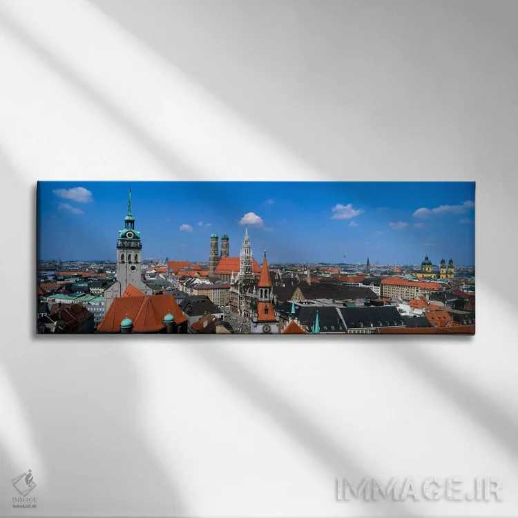 تابلو Munich, Bavaria, Germany,نمای هوایی از منطقه قدیمی (آلتشتات)، مونیخ، باواریا، آلمان اثر پانورامیک ایمجز (استودیو عکاسی عریض) - نمای روبهرو روی دیوار