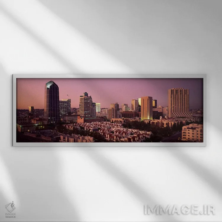 تابلو San Diego County, California, USA,ساختمانها در شهر، سن دیگو، شهرستان سن دیگو، کالیفرنیا، ایالات متحده آمریکا اثر پانورامیک ایمجز (استودیو عکاسی عریض) - نمای قابدار سفید