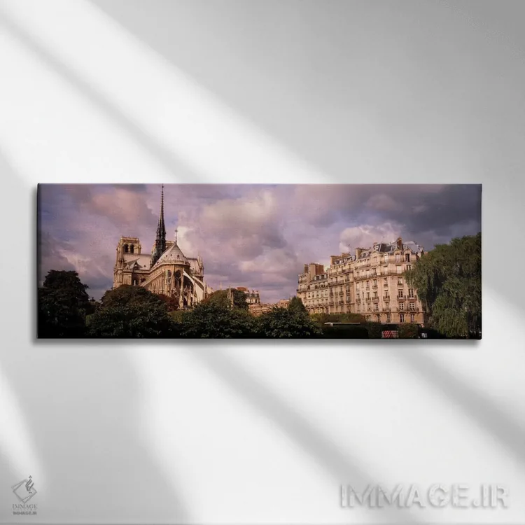 تابلو Paris, Notre Dame,فرانسه، پاریس، نوتردام اثر پانورامیک ایمجز (استودیو عکاسی عریض) - نمای روبهرو روی دیوار