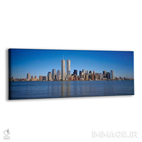 تابلو World Trade Center, Lower Manhattan, Manhattan, New York City, New York State, USA,آسمانخراشها در کنار آب، ساختمان تجارت جهانی، بخش پایین منهتن، نیویورک، ایالات متحده آمریکا اثر پانورامیک ایمجز (استودیو عکاسی عریض) - نمای پرسپکتیو محصول