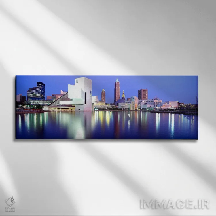 تابلو Cleveland, USA,موزه تالار مشاهیر راک اند رول، کلیولند، ایالات متحده آمریکا اثر پانورامیک ایمجز (استودیو عکاسی عریض) - نمای روبهرو روی دیوار