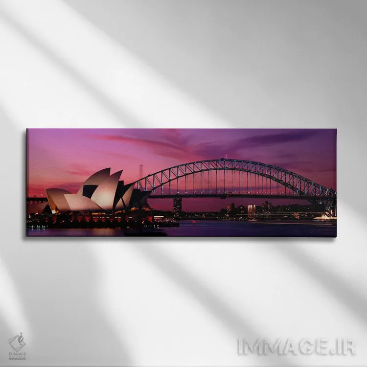 تابلو Sydney, sunset,استرالیا، سیدنی، غروب اثر پانورامیک ایمجز (استودیو عکاسی عریض) - نمای روبهرو روی دیوار