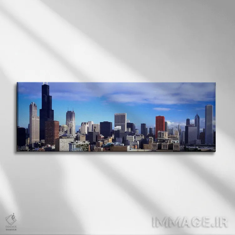 تابلو Sears Tower, Chicago, Cook County, Illinois, USA,آسمانخراشهای یک شهر، برج سیرز (ویلیس)، شیکاگو، شهرستان کوک، ایلینوی، ایالات متحده آمریکا اثر پانورامیک ایمجز (استودیو عکاسی عریض) - نمای روبهرو روی دیوار