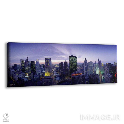 تابلو Chicago, Illinois, USA,آسمانخراشها، شیکاگو، ایلینوی، ایالات متحده آمریکا اثر پانورامیک ایمجز (استودیو عکاسی عریض) - نمای پرسپکتیو محصول