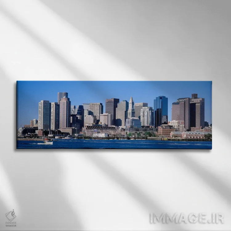 تابلو Cityscape, Boston, Massachusetts, USA,,خط افق، چشمانداز شهری، بوستون، ماساچوست، ایالات متحده آمریکا اثر پانورامیک ایمجز (استودیو عکاسی عریض) - نمای روبهرو روی دیوار