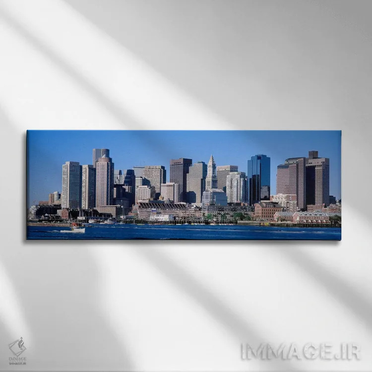 تابلو Cityscape, Boston, Massachusetts, USA,,خط افق، چشمانداز شهری، بوستون، ماساچوست، ایالات متحده آمریکا اثر پانورامیک ایمجز (استودیو عکاسی عریض) - نمای روبهرو روی دیوار