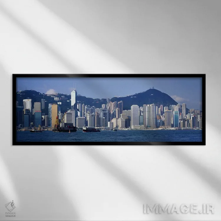 تابلو هنگکنگ، چین اثر پانورامیک ایمجز (استودیو عکاسی عریض) - نمای قابدار مشکی