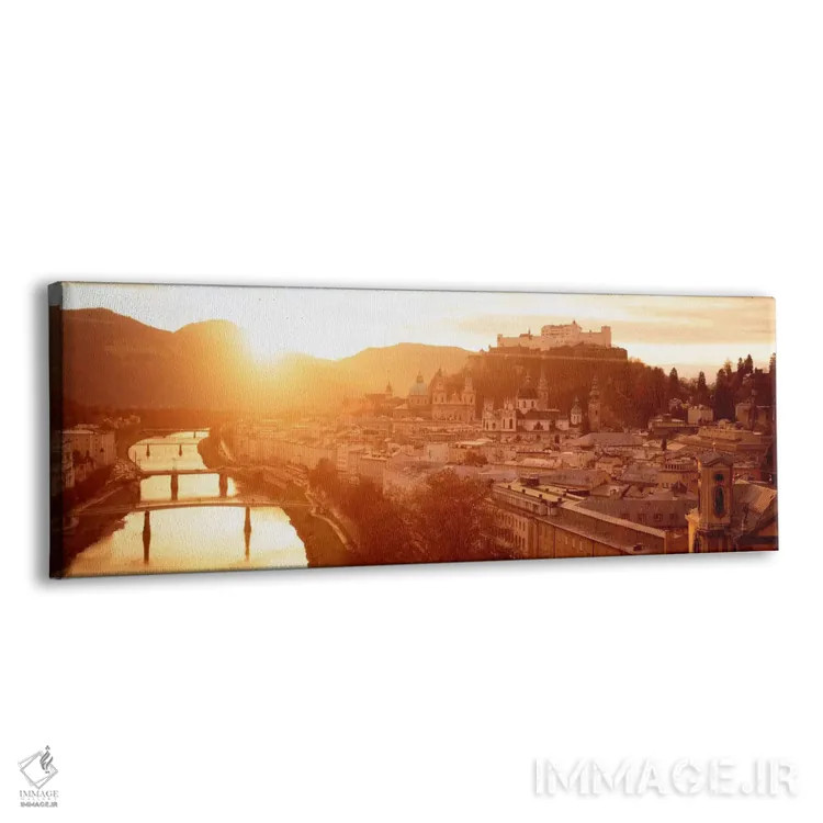 تابلو Salzburg, Salzach River,اتریش، سالزبورگ، رود سالزاخ اثر پانورامیک ایمجز (استودیو عکاسی عریض) - نمای پرسپکتیو محصول