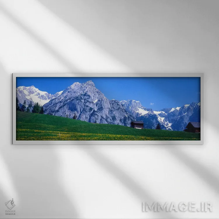 تابلو Karwendel, Northern Limestone Alps, Tyrol, Austria,منظره مرتع آلپی، کاروندل، کوههای آلپ شمالی آهکی، تیرول، اتریش اثر پانورامیک ایمجز (استودیو عکاسی عریض) - نمای قابدار سفید