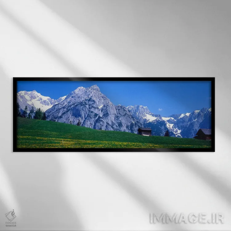 تابلو Karwendel, Northern Limestone Alps, Tyrol, Austria,منظره مرتع آلپی، کاروندل، کوههای آلپ شمالی آهکی، تیرول، اتریش اثر پانورامیک ایمجز (استودیو عکاسی عریض) - نمای قابدار مشکی