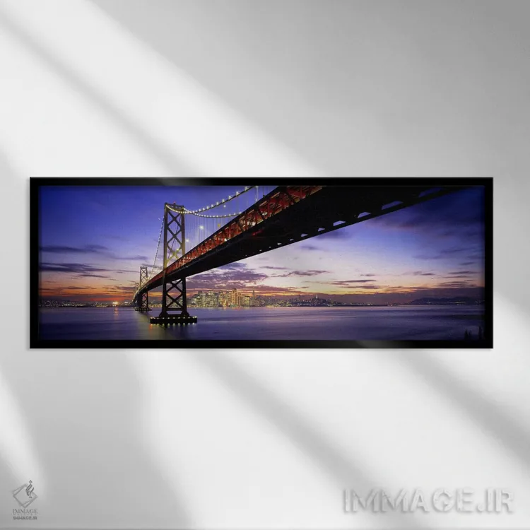 تابلو Bay Bridge, San Francisco, California, USA,گرگومیش، پل خلیج، سان فرانسیسکو، کالیفرنیا، آمریکا اثر پانورامیک ایمجز (استودیو عکاسی عریض) - نمای قابدار مشکی