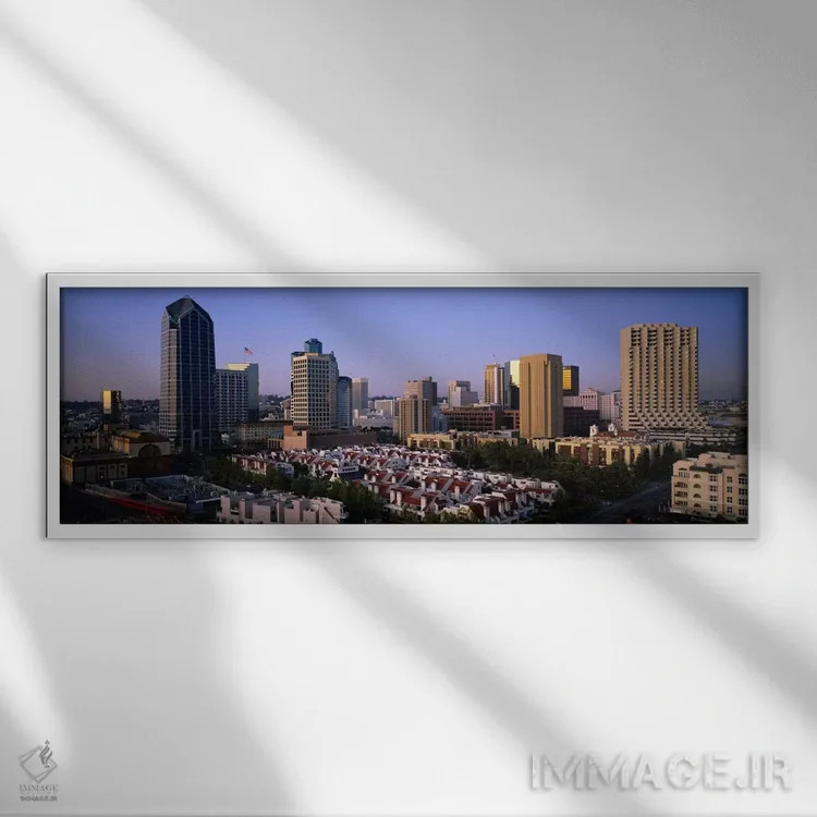 تابلو San Diego, California, USA #3,ساختمانها در شهر، سن دیگو، کالیفرنیا، آمریکا (شماره ۳) اثر پانورامیک ایمجز (استودیو عکاسی عریض) - نمای قابدار سفید