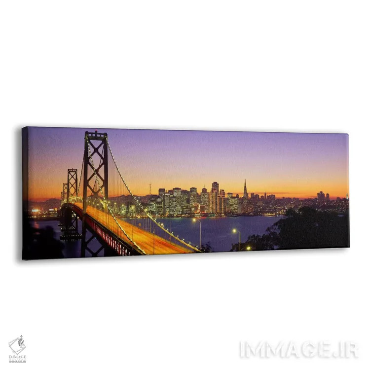 تابلو San Francisco, California, USA,پل بای در شب، سان فرانسیسکو، کالیفرنیا، آمریکا اثر پانورامیک ایمجز (استودیو عکاسی عریض) - نمای پرسپکتیو محصول