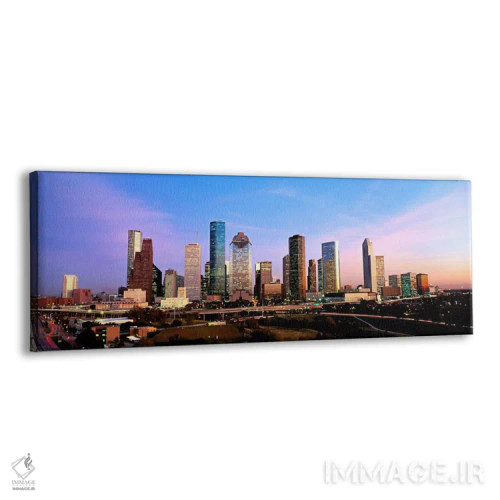 تابلو Houston, twilight,آمریکا، تگزاس، هیوستون، گرگ و میش اثر پانورامیک ایمجز (استودیو عکاسی عریض) - نمای پرسپکتیو محصول