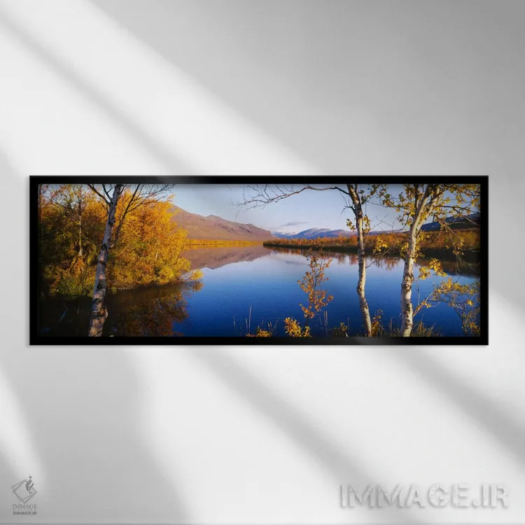 تابلو Vistas Valley, Lappland, Sweden,منظره پاییزی، دره ویستاس، لاپلند، سوئد اثر پانورامیک ایمجز (استودیو عکاسی عریض) - نمای قابدار مشکی