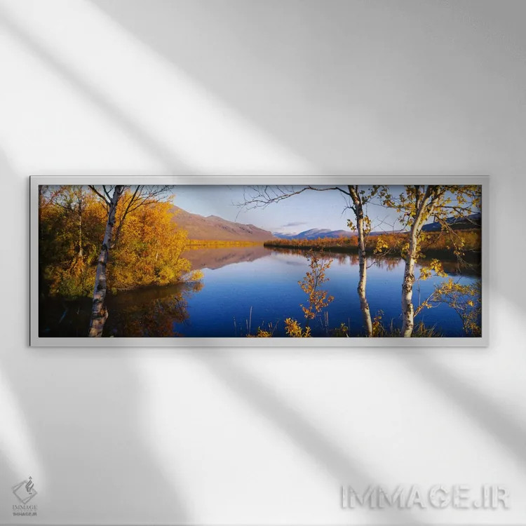 تابلو Vistas Valley, Lappland, Sweden,منظره پاییزی، دره ویستاس، لاپلند، سوئد اثر پانورامیک ایمجز (استودیو عکاسی عریض) - نمای قابدار سفید