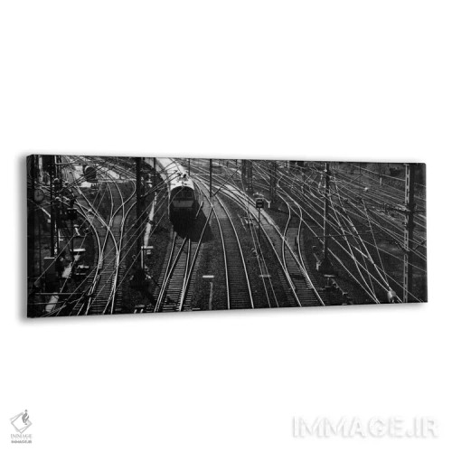 تابلو Germany,نمای بالا از قطار روی ریل در محوطه مانور، آلمان اثر پانورامیک ایمجز (استودیو عکاسی عریض) - نمای پرسپکتیو محصول