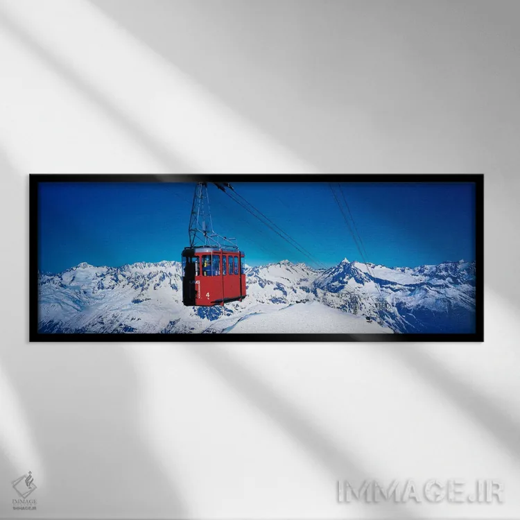 تابلو تلهکابین آندرمت، سوئیس اثر پانورامیک ایمجز (استودیو عکاسی عریض) - نمای قابدار مشکی