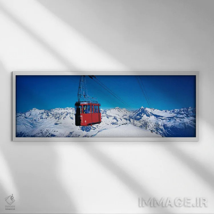 تابلو تلهکابین آندرمت، سوئیس اثر پانورامیک ایمجز (استودیو عکاسی عریض) - نمای قابدار سفید